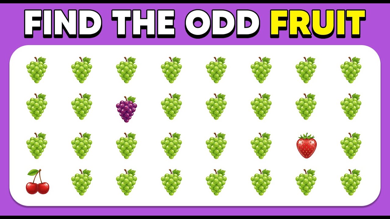🍎 Find the Odd One Out 🍌 | Fruits Edition 🍓 | 40 Tricky Levels | Pingu Quiz