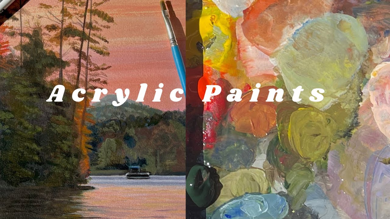 Acrylic Sunset Landscape Painting | Chatty Paint with Me!
