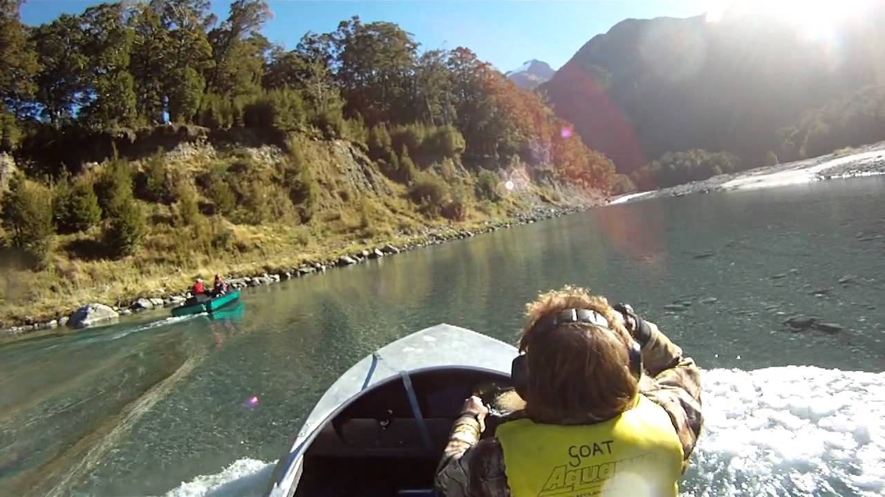 Jet boating the Wilken river ,New Zealand