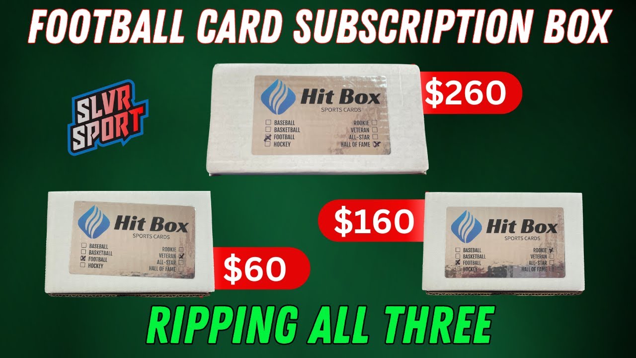 HIT BOX Football Card Subscription Box (X3) - Rookie - Veteran - Hall of Fame