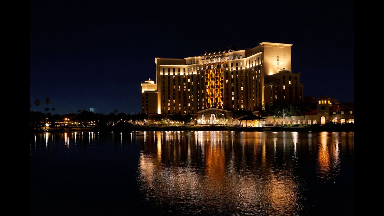 Gran Destino Tower at Night | Peaceful Disney Resort Ambience in 4K