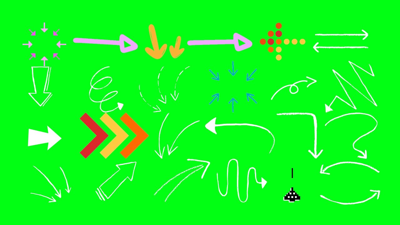 🔴 ARROW OVERLAY ➽ PACK 7 ➽ Animation Effects GREEN SCREEN ➽