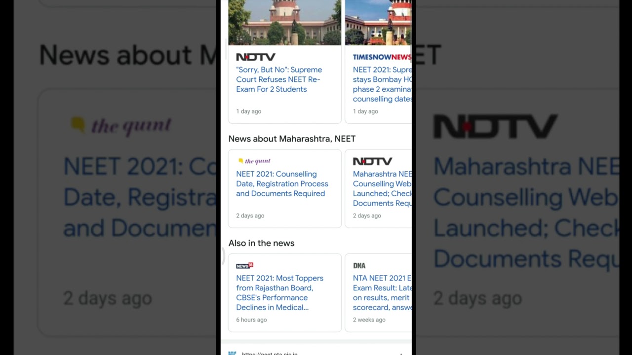 NEET 2021 Score card download in mobile