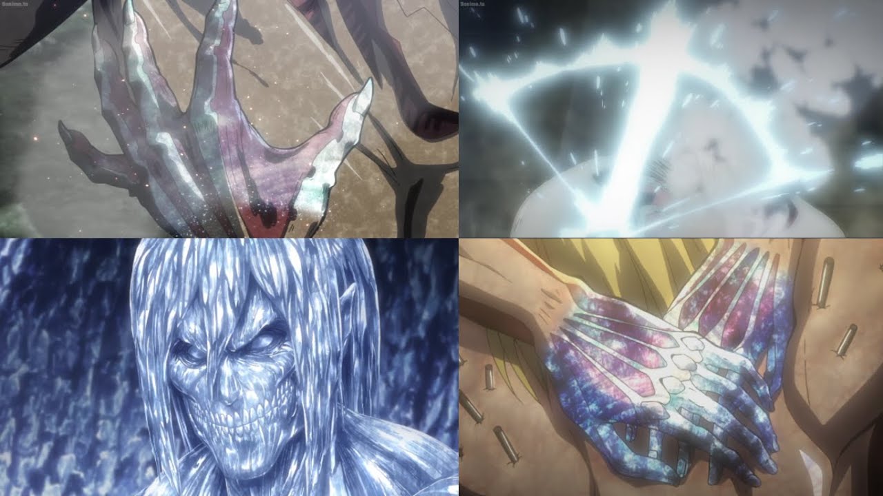 [OUTDATED] All Titan Hardening (Titan Crystal) Scenes In Attack on Titan (Shingeki No )