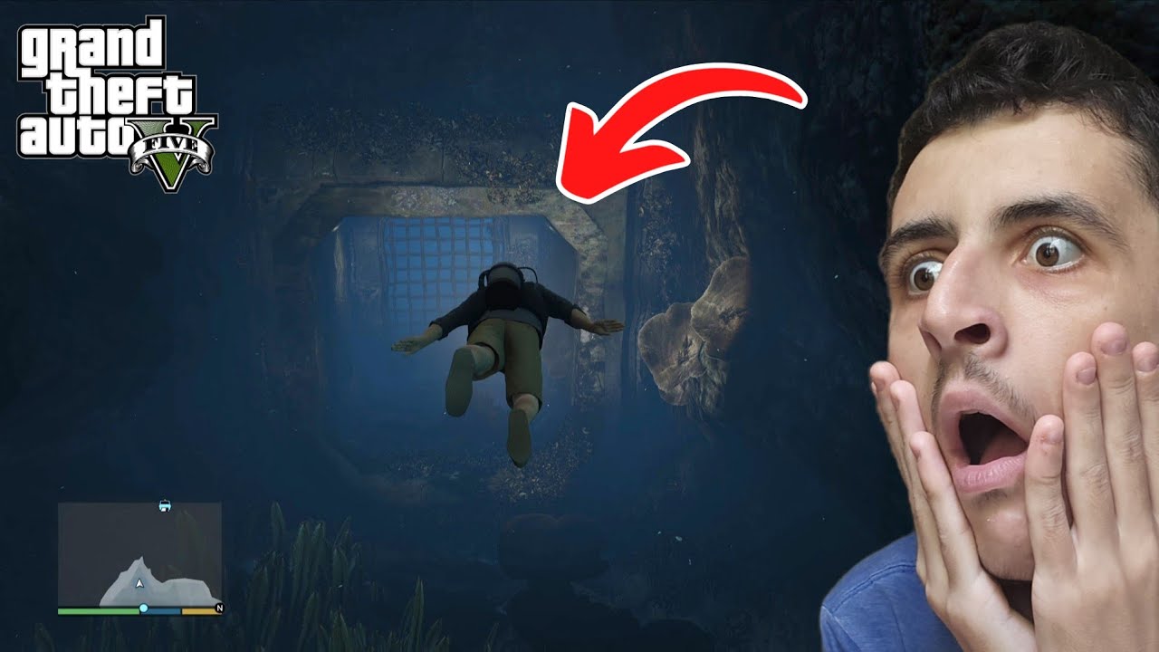 استكشفت مكان سري تحت البحر في لعبة GTA 5 !!