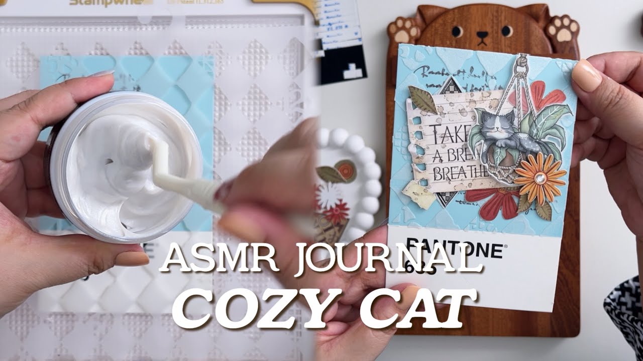 ASMR 😺 포근한 고양이 다꾸 | ASMR Art Journaling #scrapbooking #コラージュ #collage