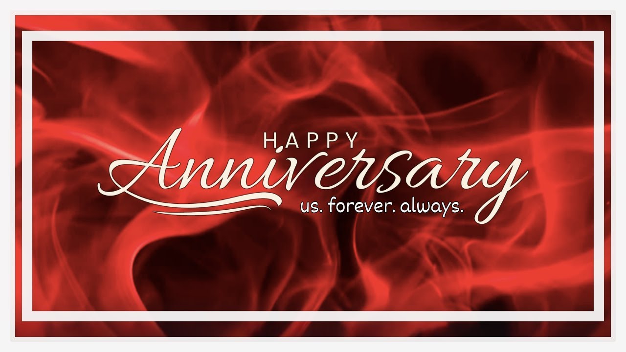 Happy Anniversary Screensaver | 12-Hour Red Smoke & Crackling Sounds, No Music