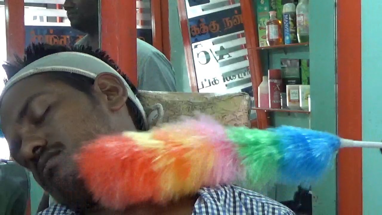 Very well sleep face massage with peacock feather and brush |CS ASMR ,,,