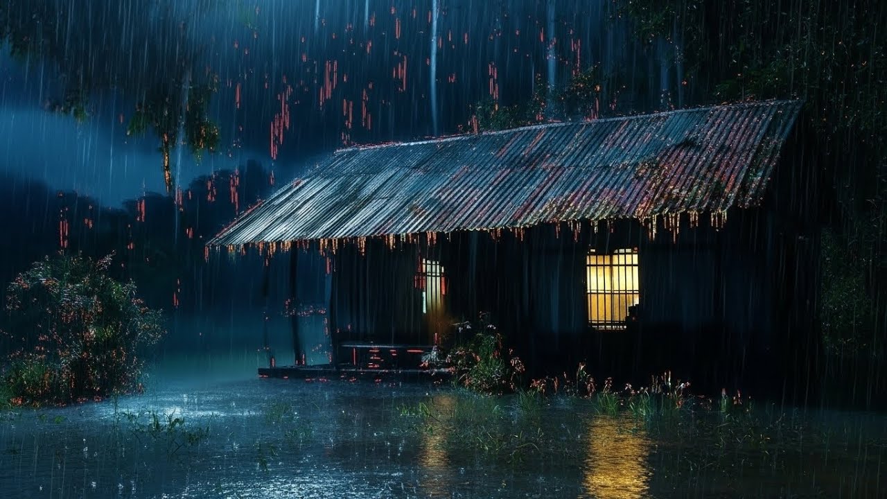 Soothing Rainstorm on Tin Roof 🌧️ Natural Sleep Aid & Relaxation Ambience #55