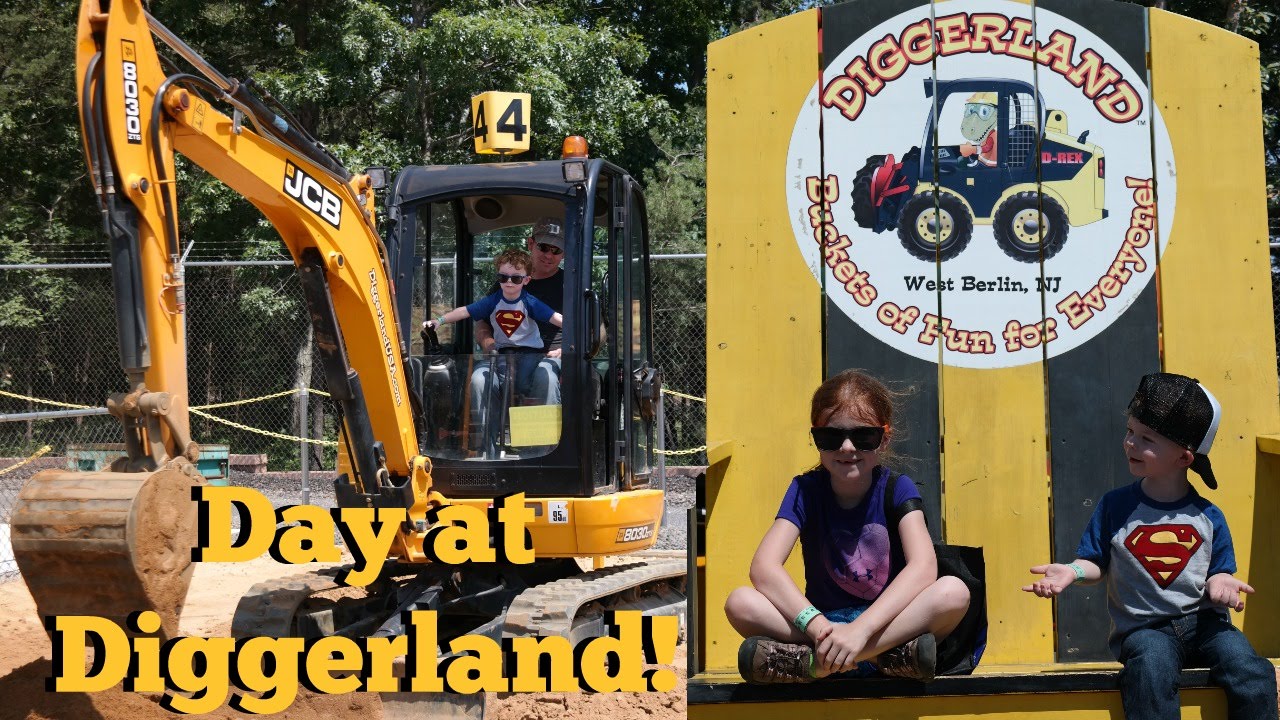 Day at DIGGERLAND!  Bulldozers, Stunt Show, Excavator LIVE ACTION!