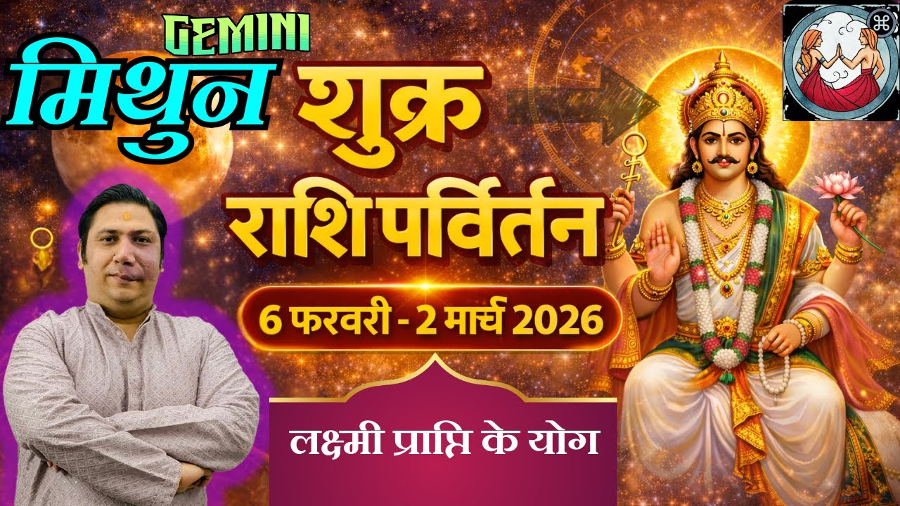 मिथुन राशि - लक्ष्मी प्राप्ति के योग | शुक्र राशि परिवर्तन फेब्रुअरी 2026 | Mithun rashi 2026 Gemini