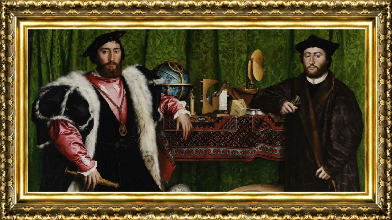 Hans Holbein the Younger - The Ambassadors (1533) | Framed Fine Art Screensaver for TV
