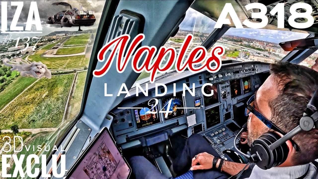 A318 NAP 🇮🇹 Naples | LANDING 24 | 3D Visual | Cockpit View 4K | ATC & Crew Comm 