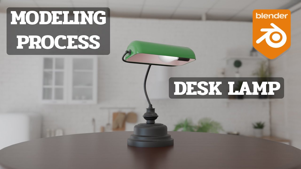 High Poly Desk Lamp in Blender - 3D Modeling Process
