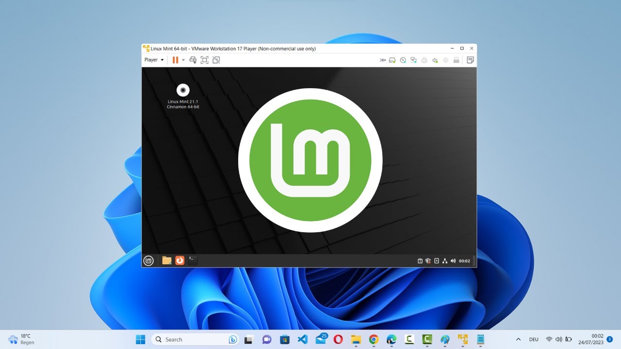 Как установить Linux Mint на VMWare Workstation Player в Windows 11