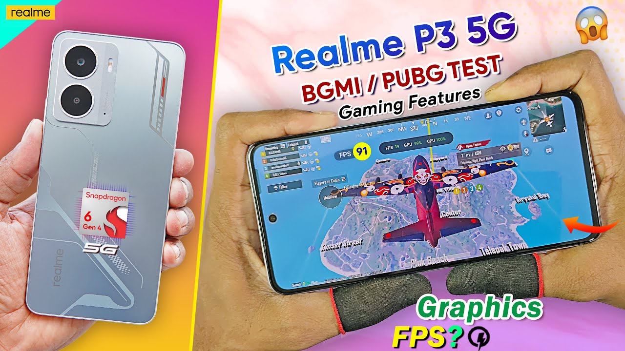 Realme P3 5g Bgmi Pubg Test | Realme P3 5g Bgmi Gaming Graphics FPS, Battery Drain Test Review