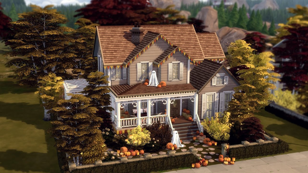 Halloween Suburban🎃👻 // The Sims 4: Speed Build (With CC)