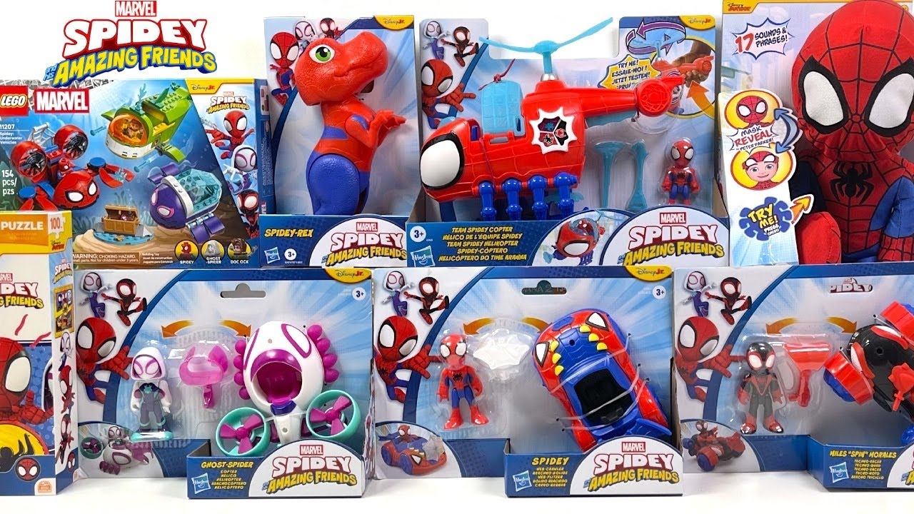 Unboxing NEW Spidey and His Amazing Fiends Toys Collection Review | Team Spidey Copter | LEGO 11207
