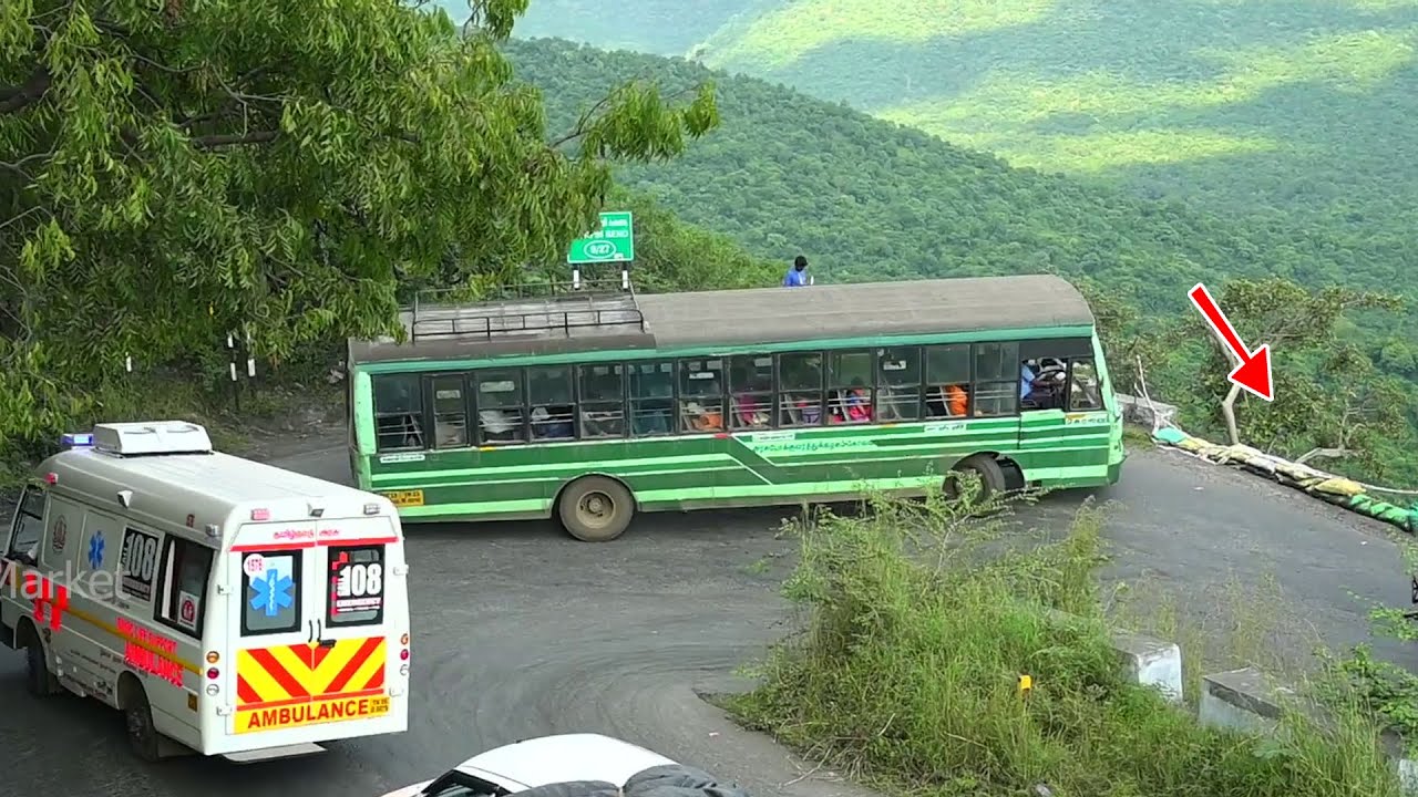 TNSRTC Bus in Dangerous Downhill Ghat Turning | Bus Videos | Bus | Bus Market