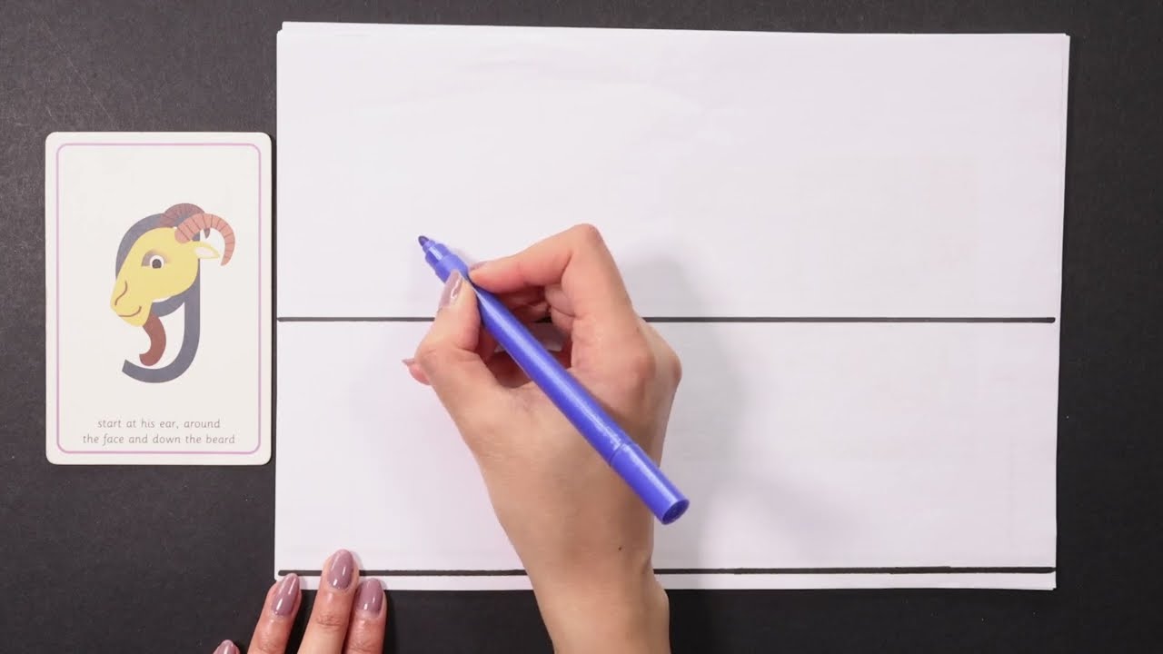 Curly caterpillar letter formation, c, a, d, g, o, s, q, e, f