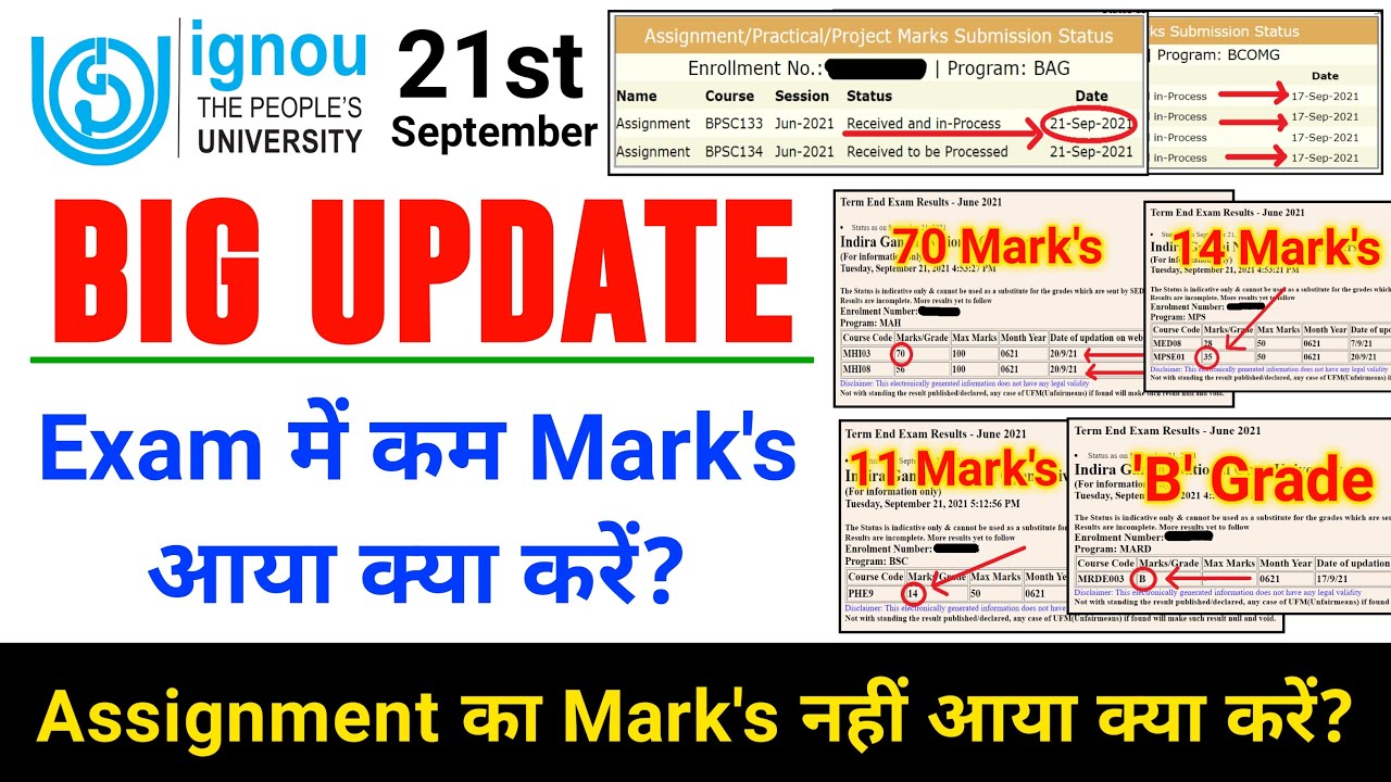 Big Update June 2021 Exam Result | Assignment का Marks Update क्यों नहीं हुआ हैं | IGNOU Exam Update