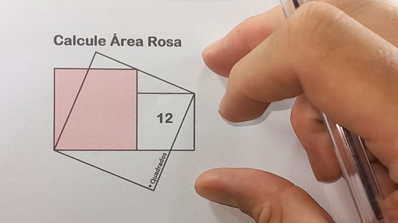 CALCULE A ÁREA DO QUADRADO ROSA