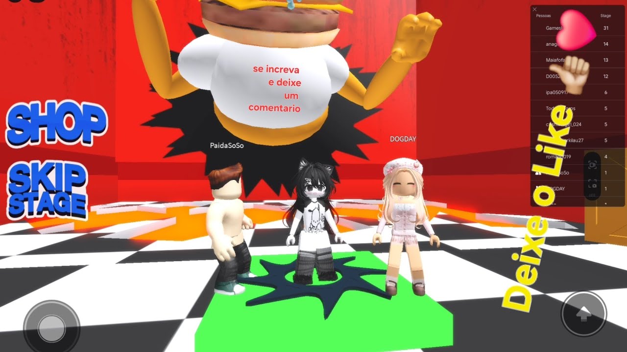 ROBLOX  Sr.hamburguer,. Com meu paipai e minha mamae