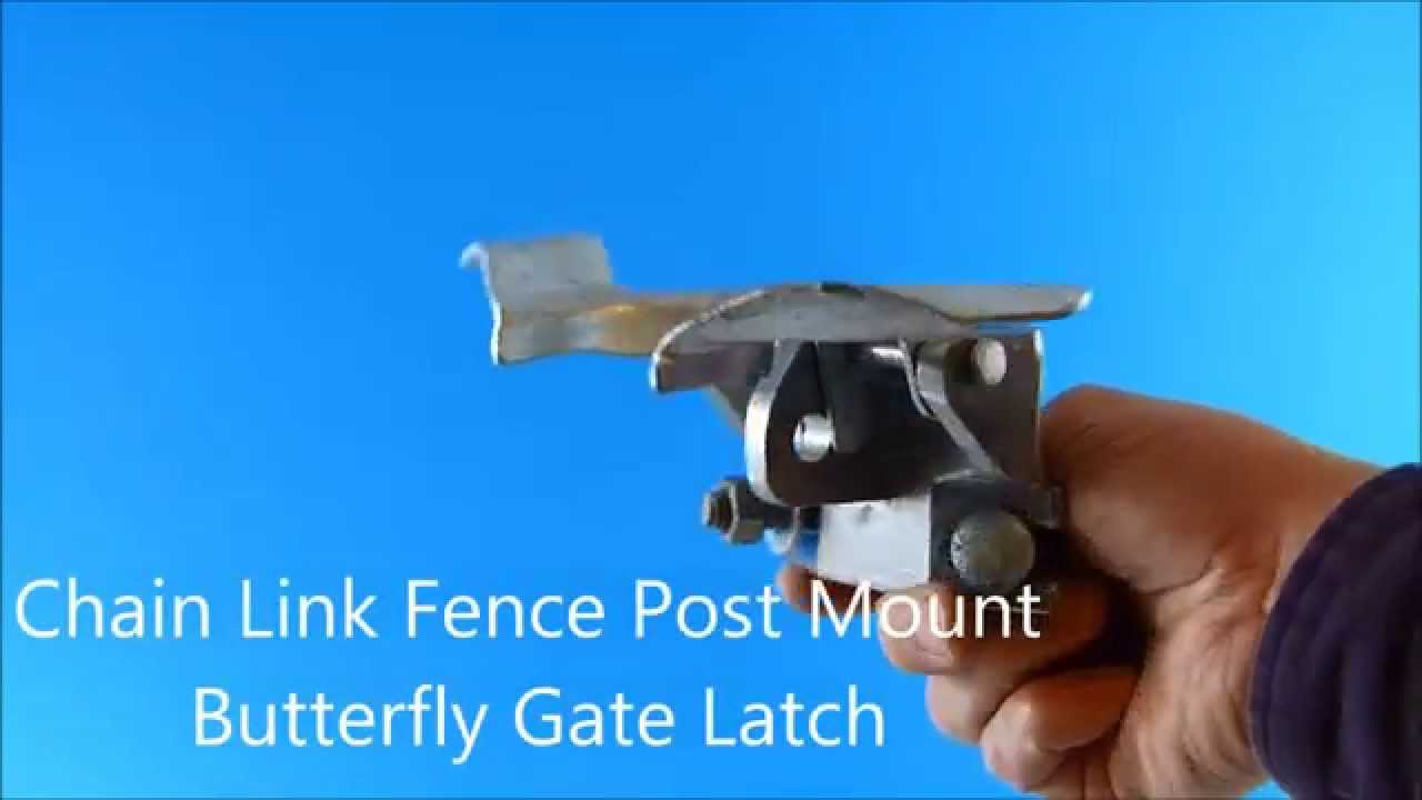 Chain Link Fence Post Mount Butterfly Gate Latch