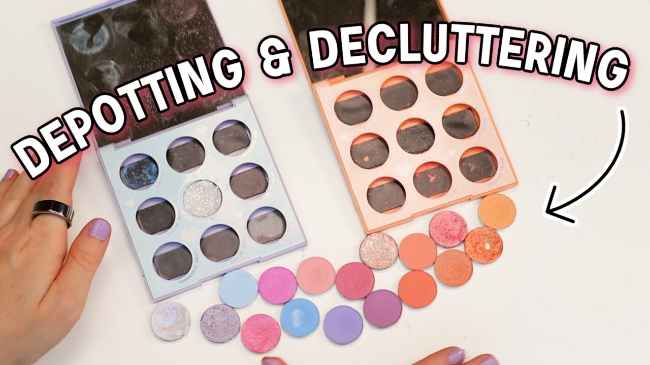 Depotting, Decluttering & Organizing my Single Eyeshadows // MAKEUP COLLECTION DECLUTTER 2023