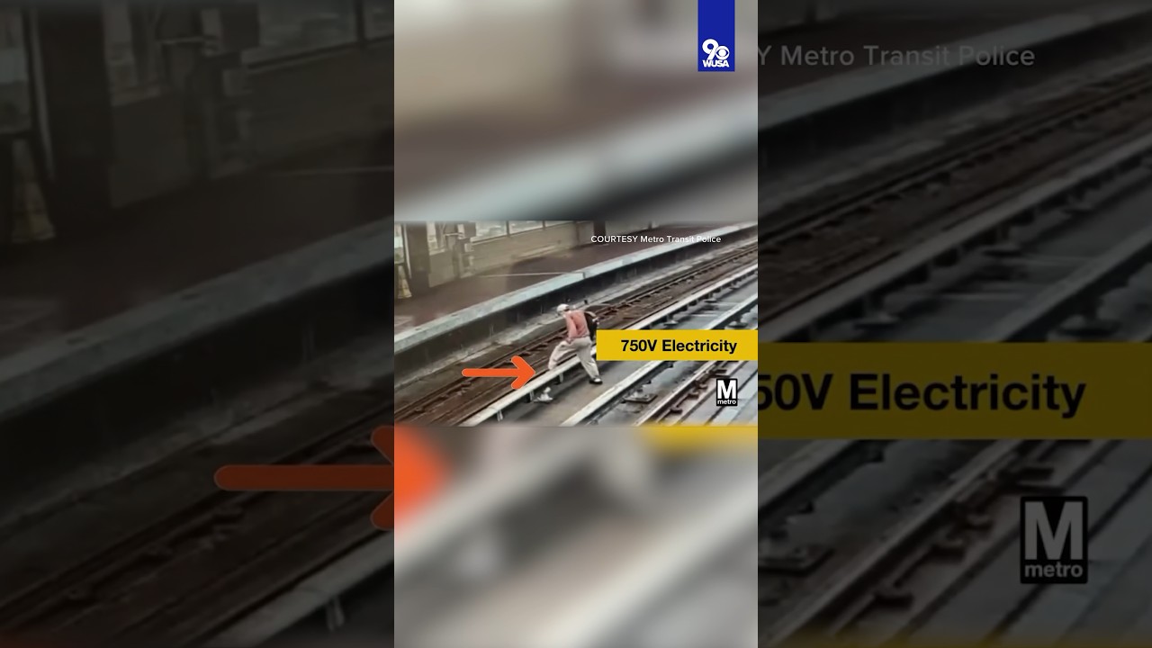 Man jumps over deadly electric rails on Metro train tracks