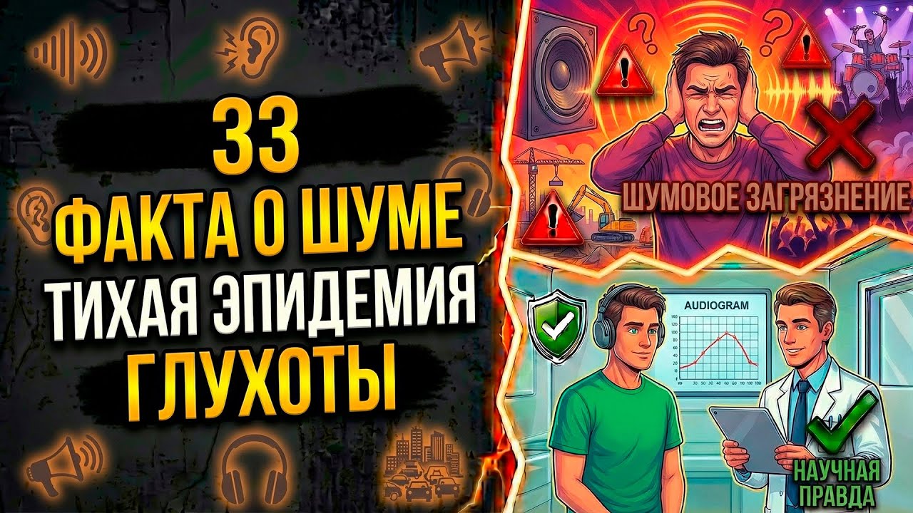 33 ФАКТА о ШУМЕ, которые доказывают, что вы медленно ГЛОХНЕТЕ