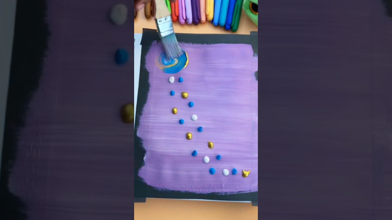 Satisfying acrylic painting with hot glue gun!🎨