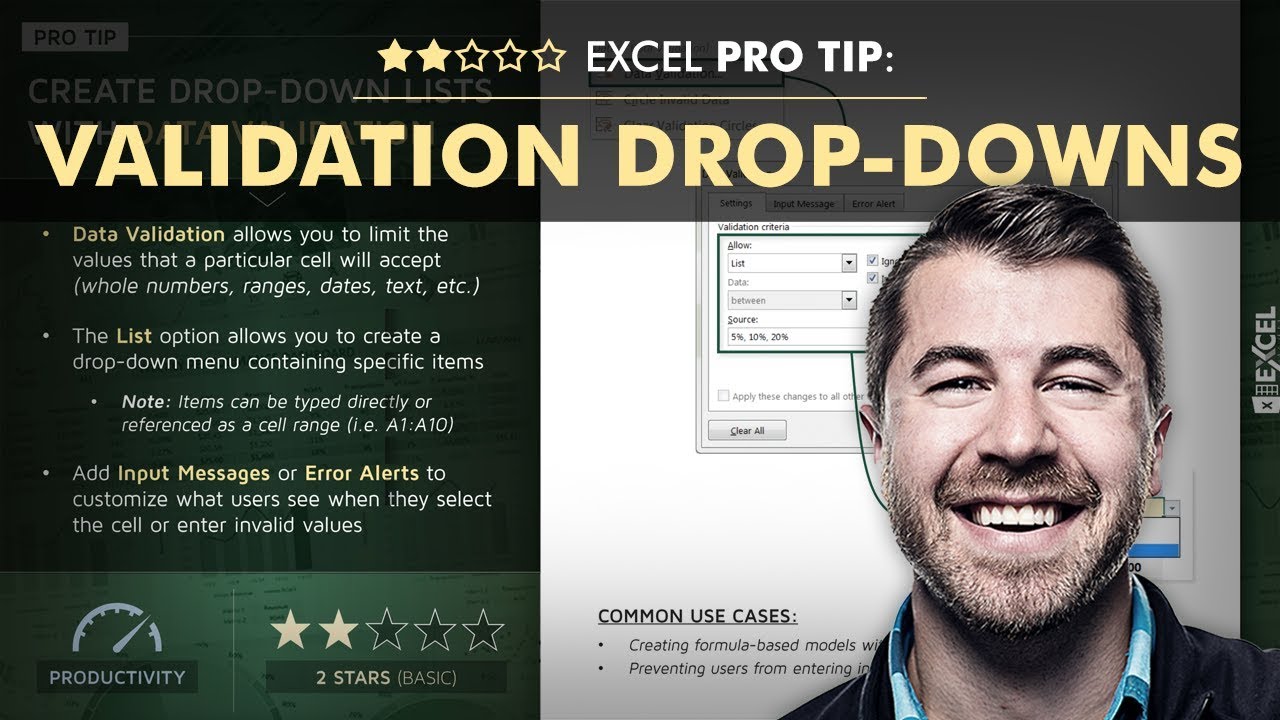 EXCEL PRO TIP: Data Validation Drop-Down Lists