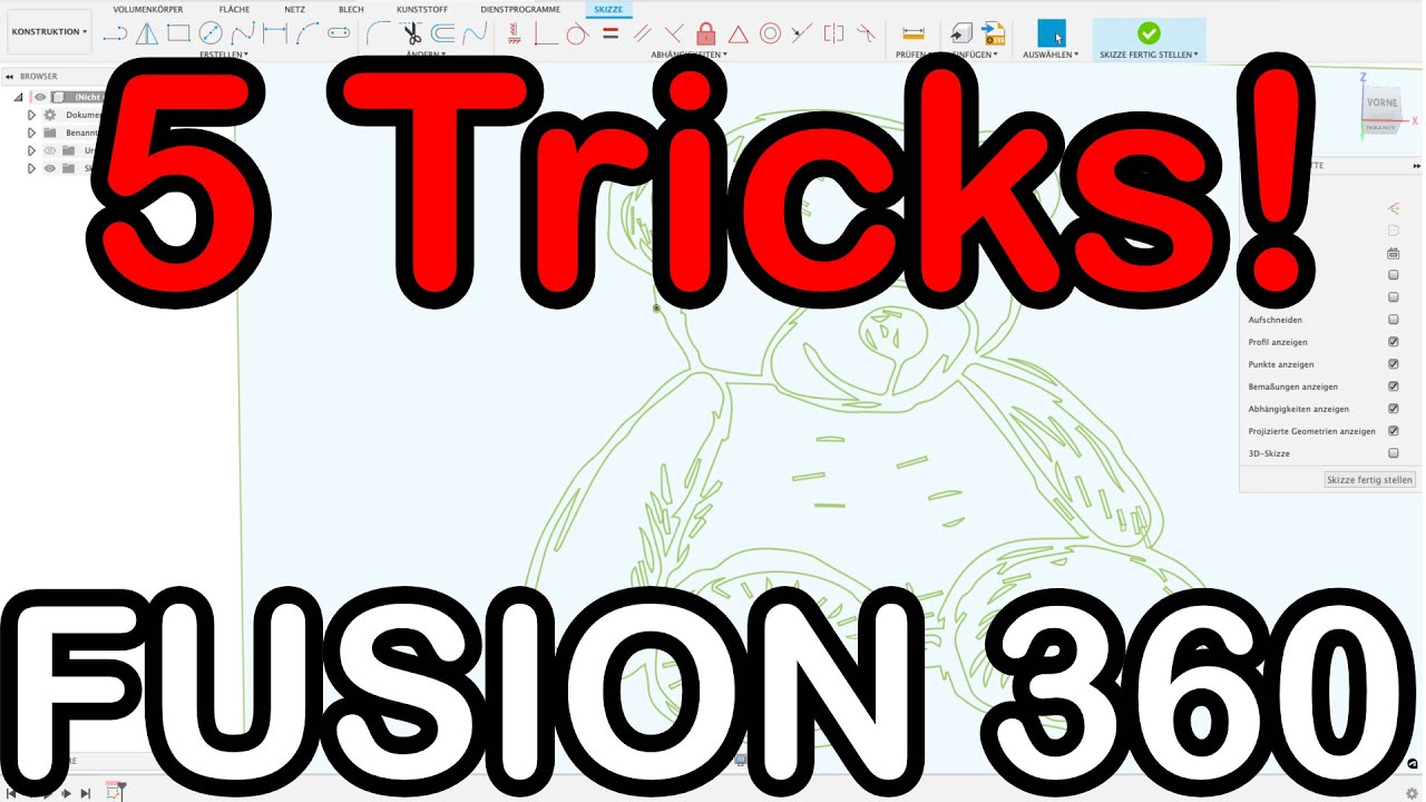 Diese Tricks für Skizzen müsst ihr kennen ! Fusion 360 Tutorial Deutsch CAD
