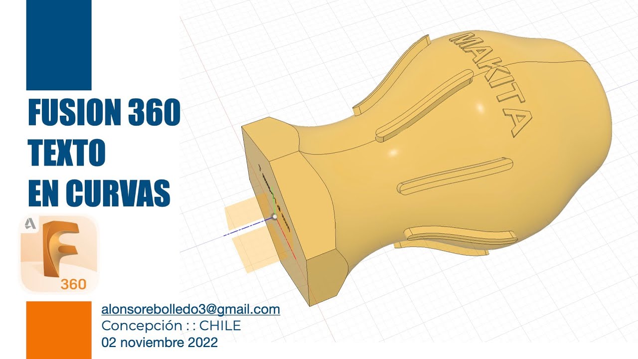 Texto en superficies Curvas en FUSION 360 / VÍDEO FULL