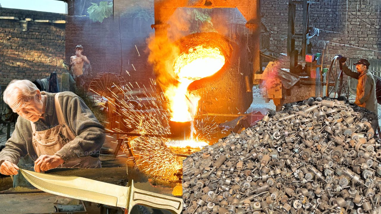 Amazing Recycling Process of Old Copper Pots to Make Traditional New Knife 