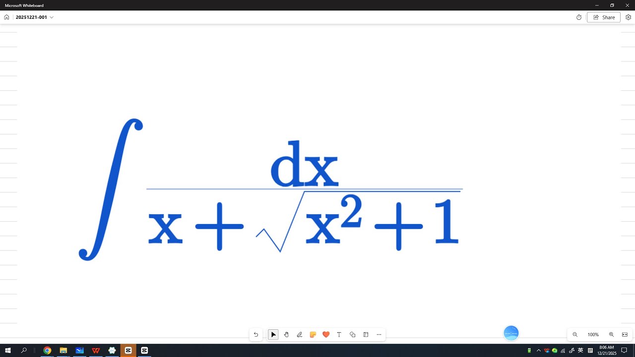 Never see this way before for int 1/(x+sqrt(x^2+1)) dx