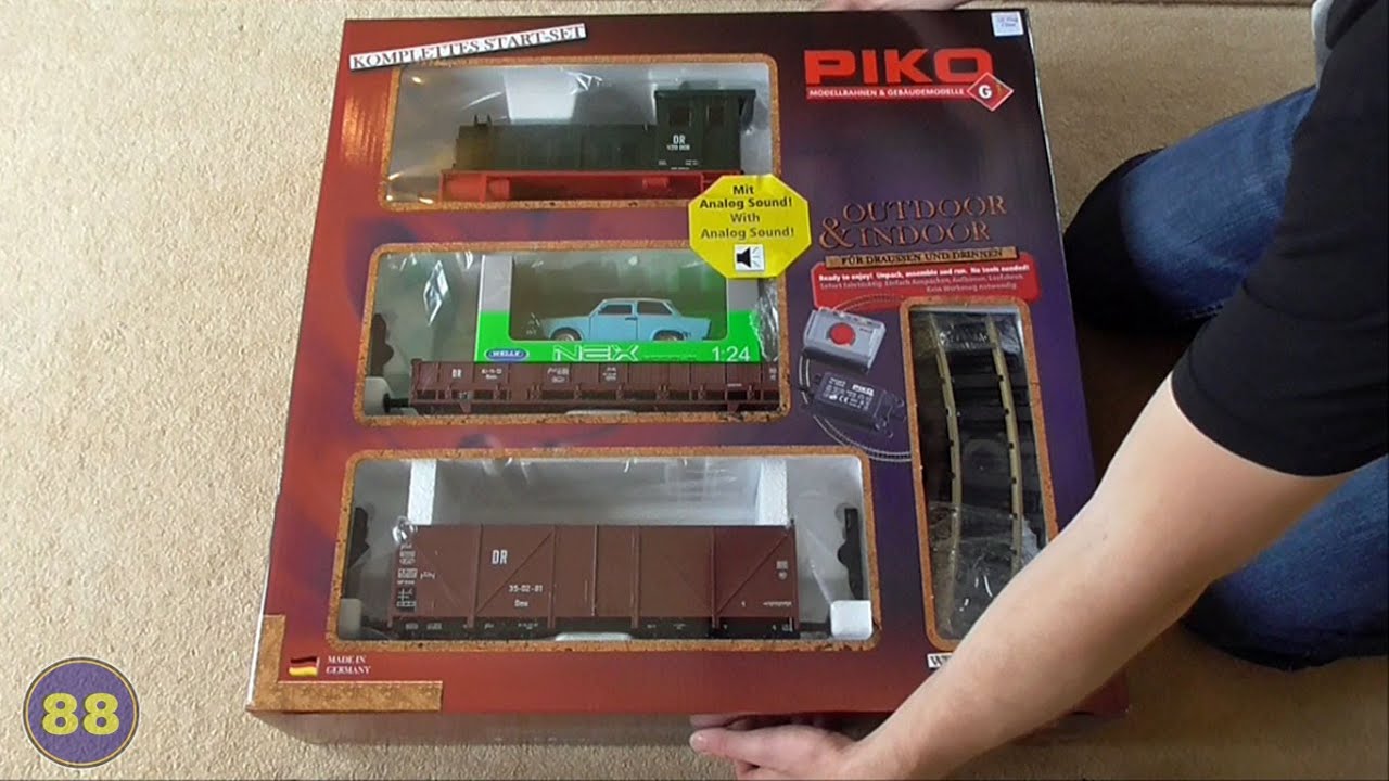 Piko 37121 - DR V20 Diesel Freight Starter Set III with Sound - G Scale Starter Set - Unboxing