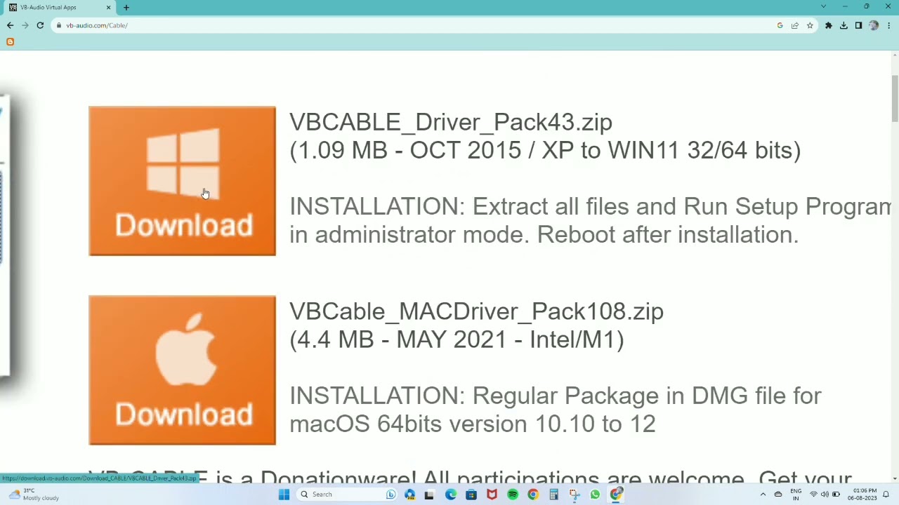 Installation of Virtual Audio Cable (VB-Audio Cable)  for SDR SHARP and WxtoIMg Software