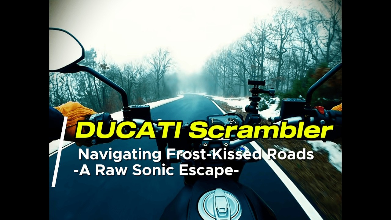 DUCATI SCRAMBLER Navigating Frost Kissed Roads  -A Raw Sonic Escape- 4K POV