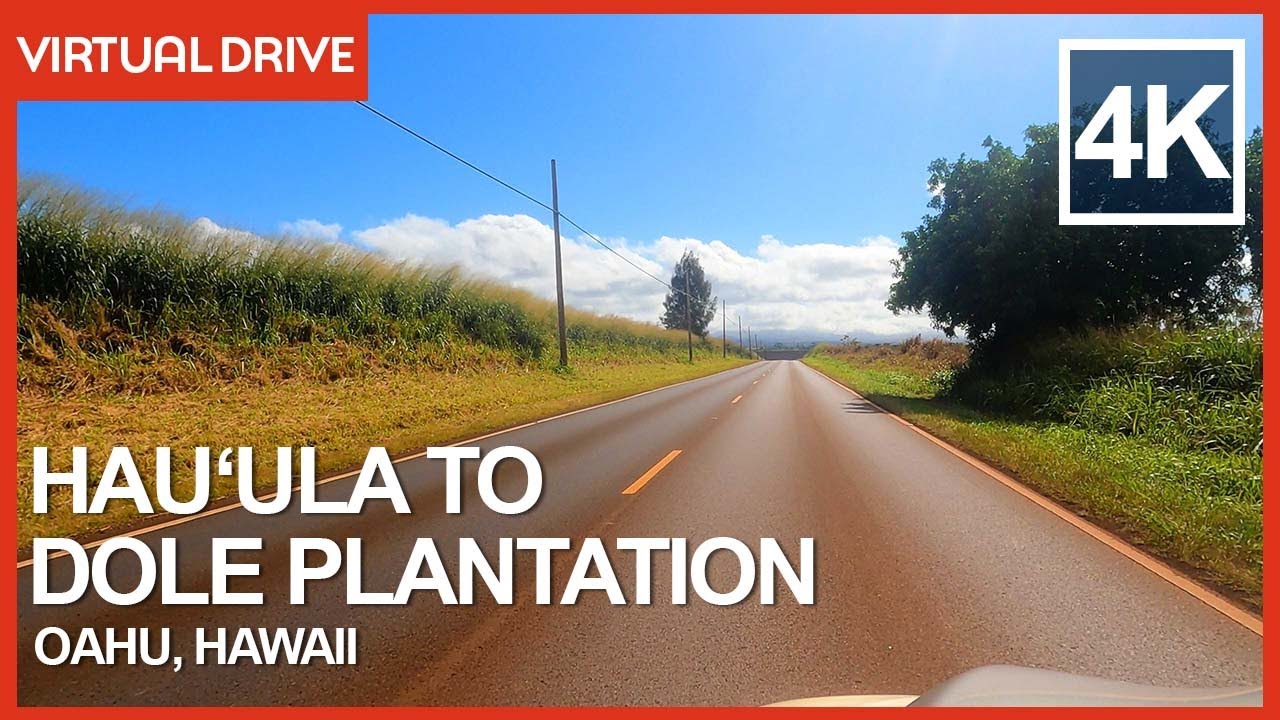 Hauula to Dole Plantation Scenic Virtual Driving Tour - 4K North Shore Oahu, Hawaii Island Drive