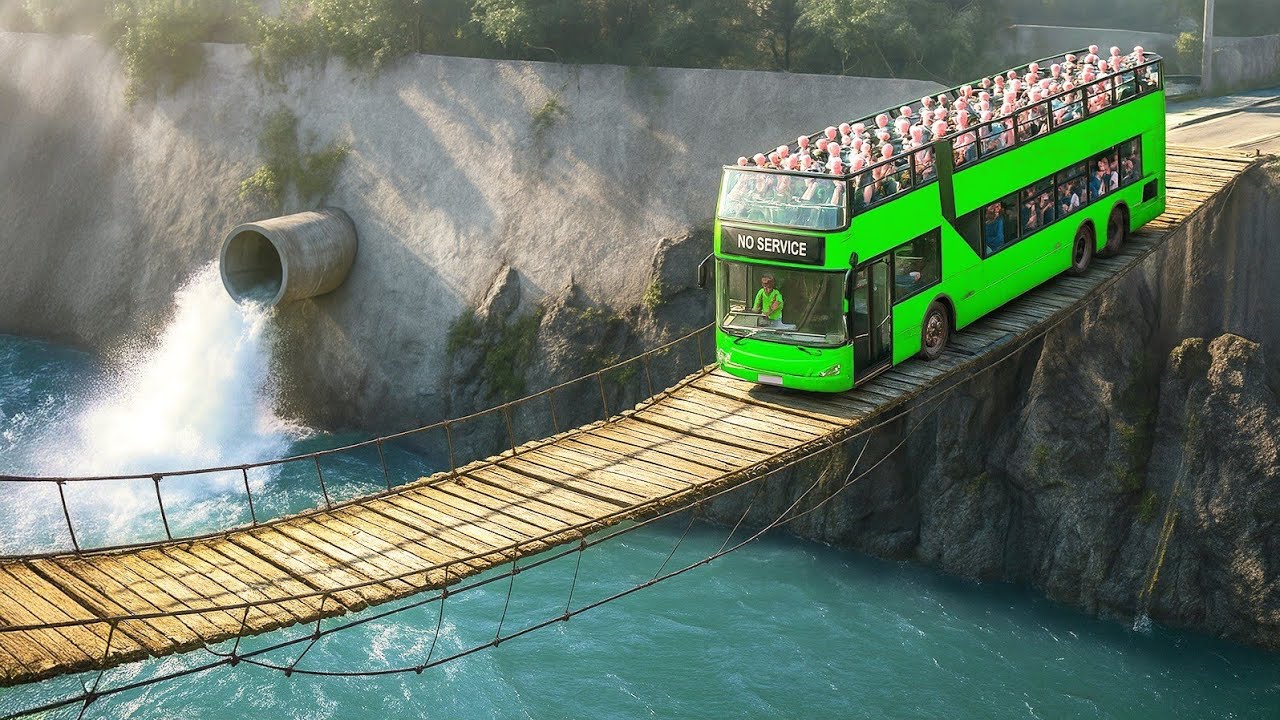 Cars vs Suspension Bridge Challenge #9 in BeamNG Drive!