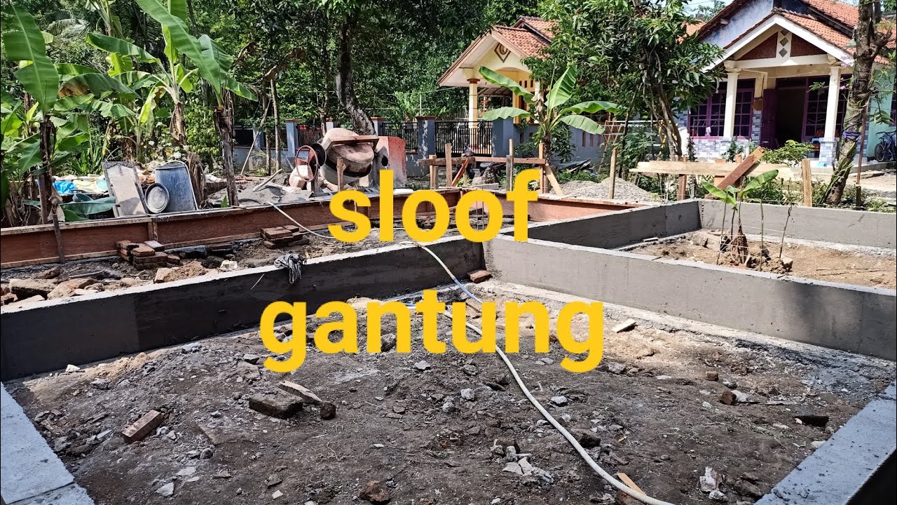 CONTOH SLOOF GANTUNG DAN PONDASI CAKAR AYAM RUMAH 1 LANTAI