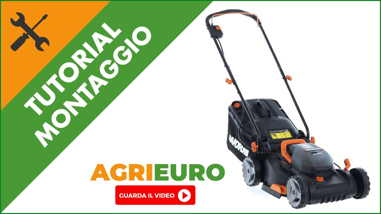 Montaggio e funzionamento rasaerba elettrico a batteria Worx WG743E