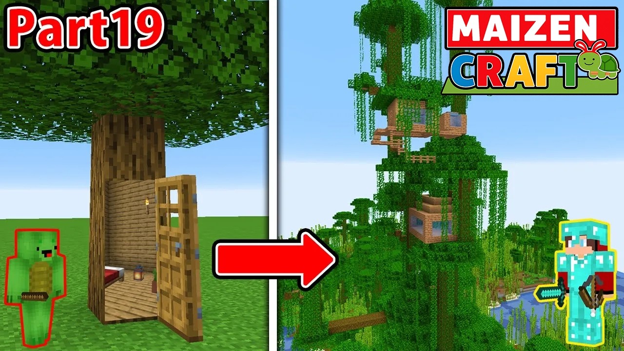 Building the World's Biggest Jungle Treehouse Part 19【MINECRAFT PART 19】