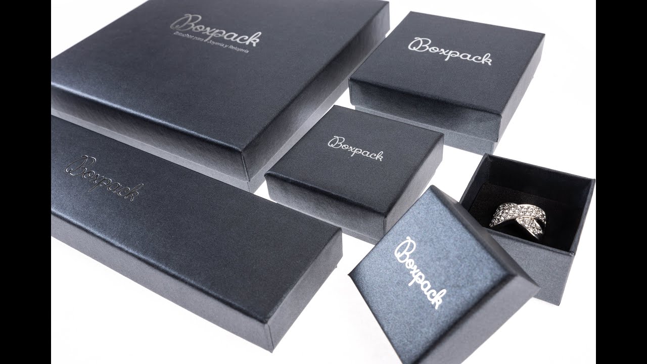 Serie Queen Gris. Cajas de cartón para joyería y bisutería. Joyas