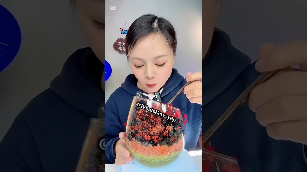 #ASMR red black orange green tobiko eggs EXTREMELY crunchy fishroe #fyp 