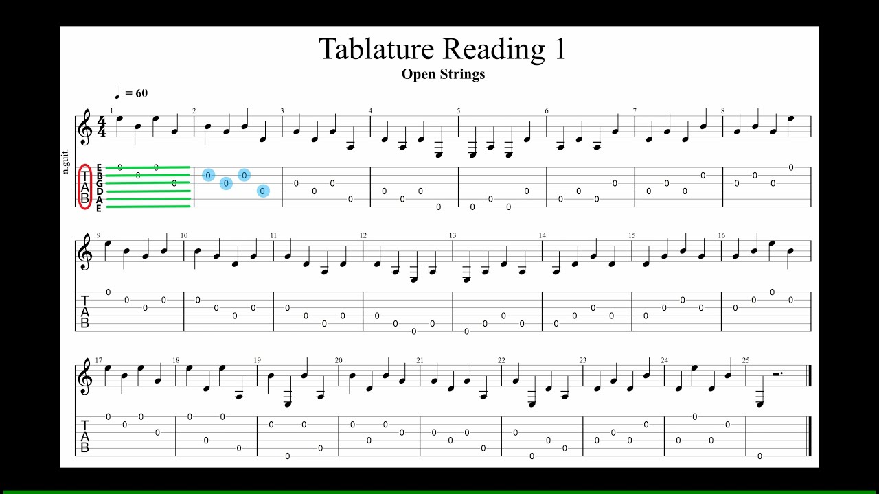 Guitar Tablature Exercise 1