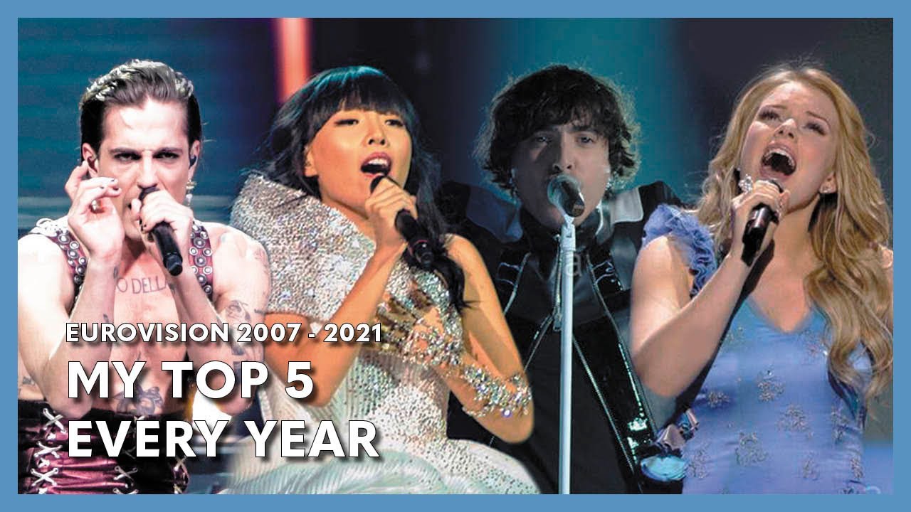 Eurovision My Top 5 Every Year 2007-2021