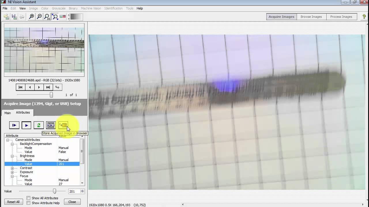 camera   acquire image, measure length